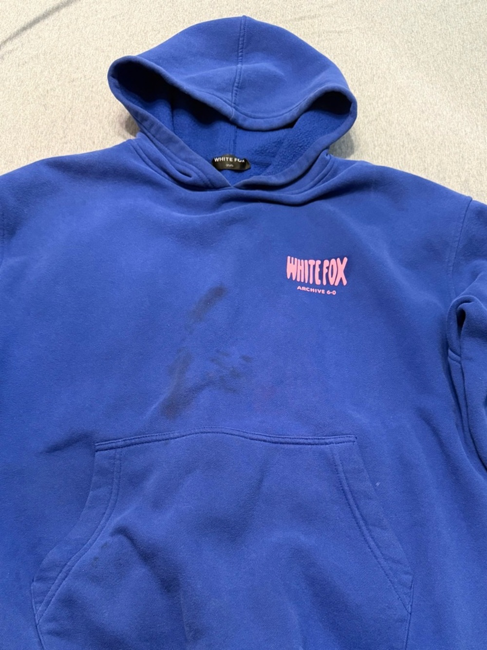 Women’s White Fox Royal Blue Hoodie with Pink Logo